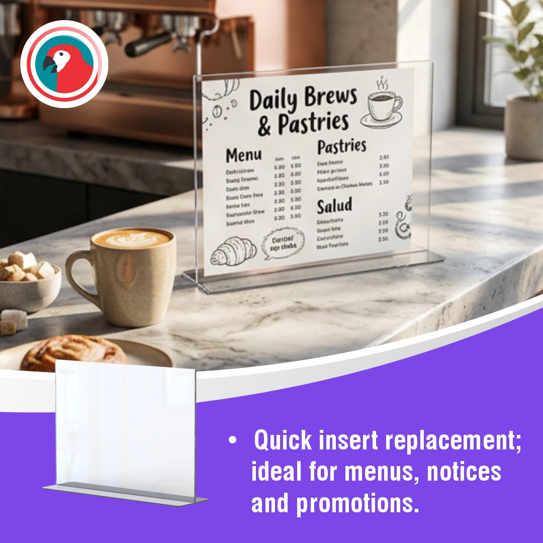 Menu Holder Acrylic Double Sided - A4 Landscape - Box 5