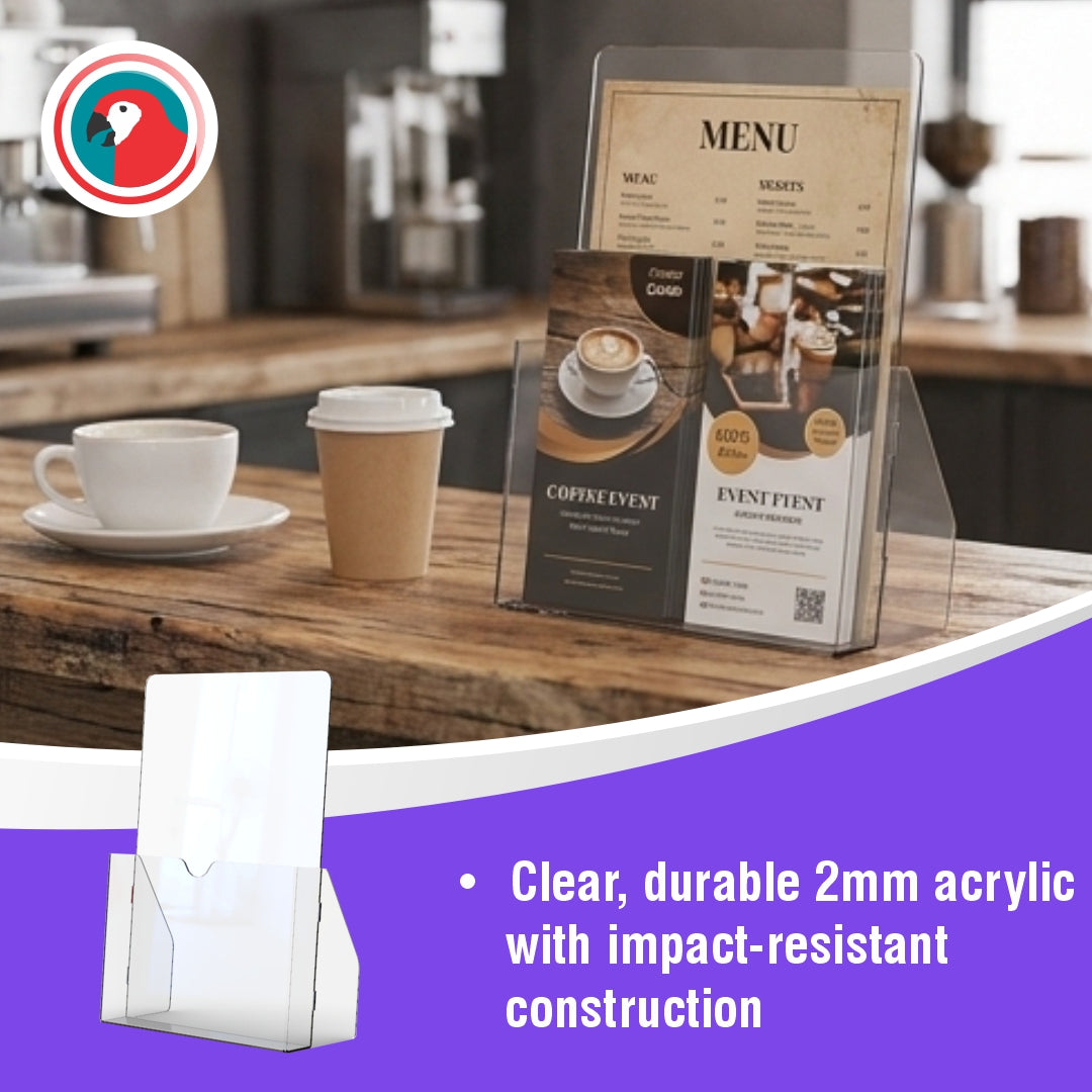 Menu Holder Acrylic Table Brochure Holder A4 - Box 5