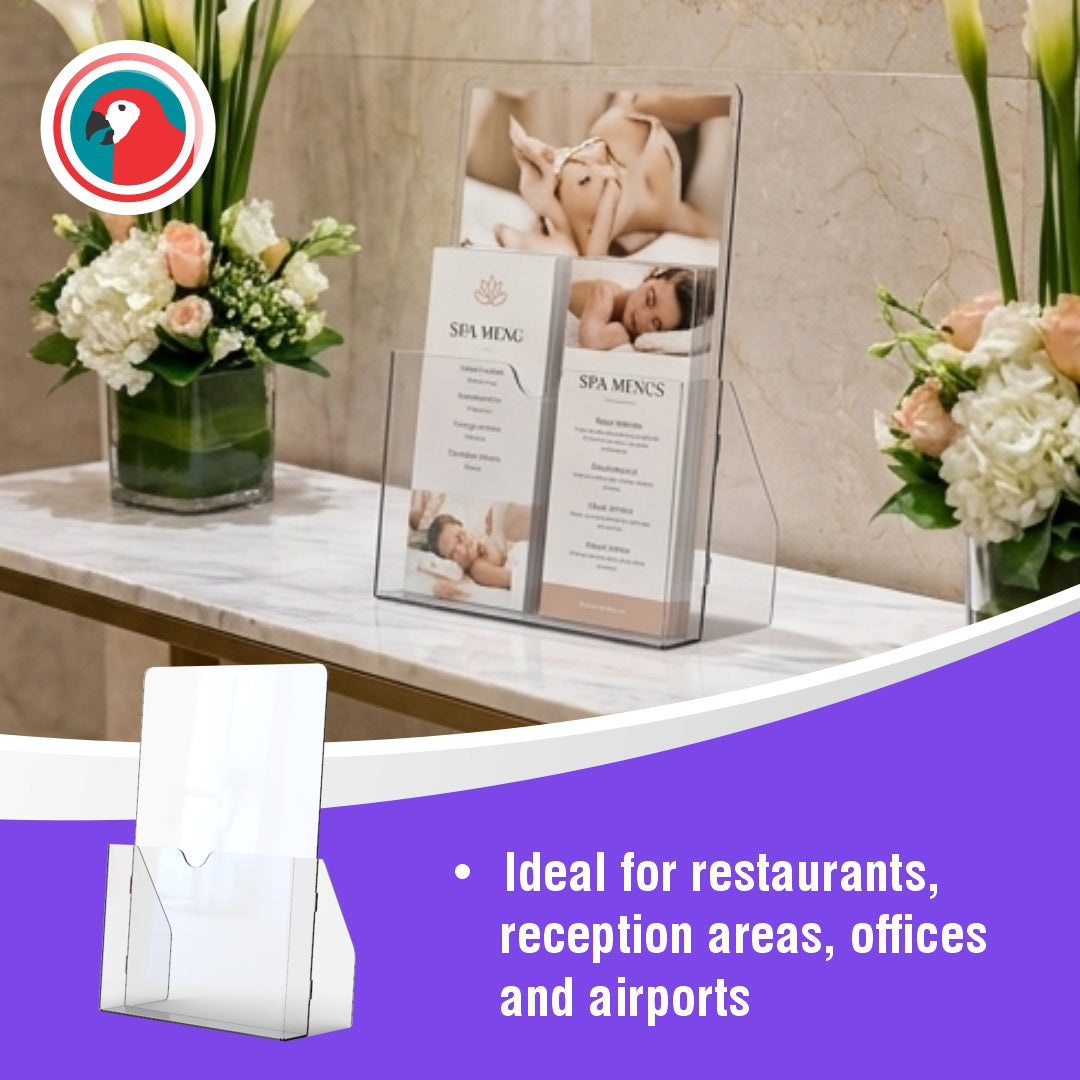 Menu Holder Acrylic Table Brochure Holder A4 - Box 5