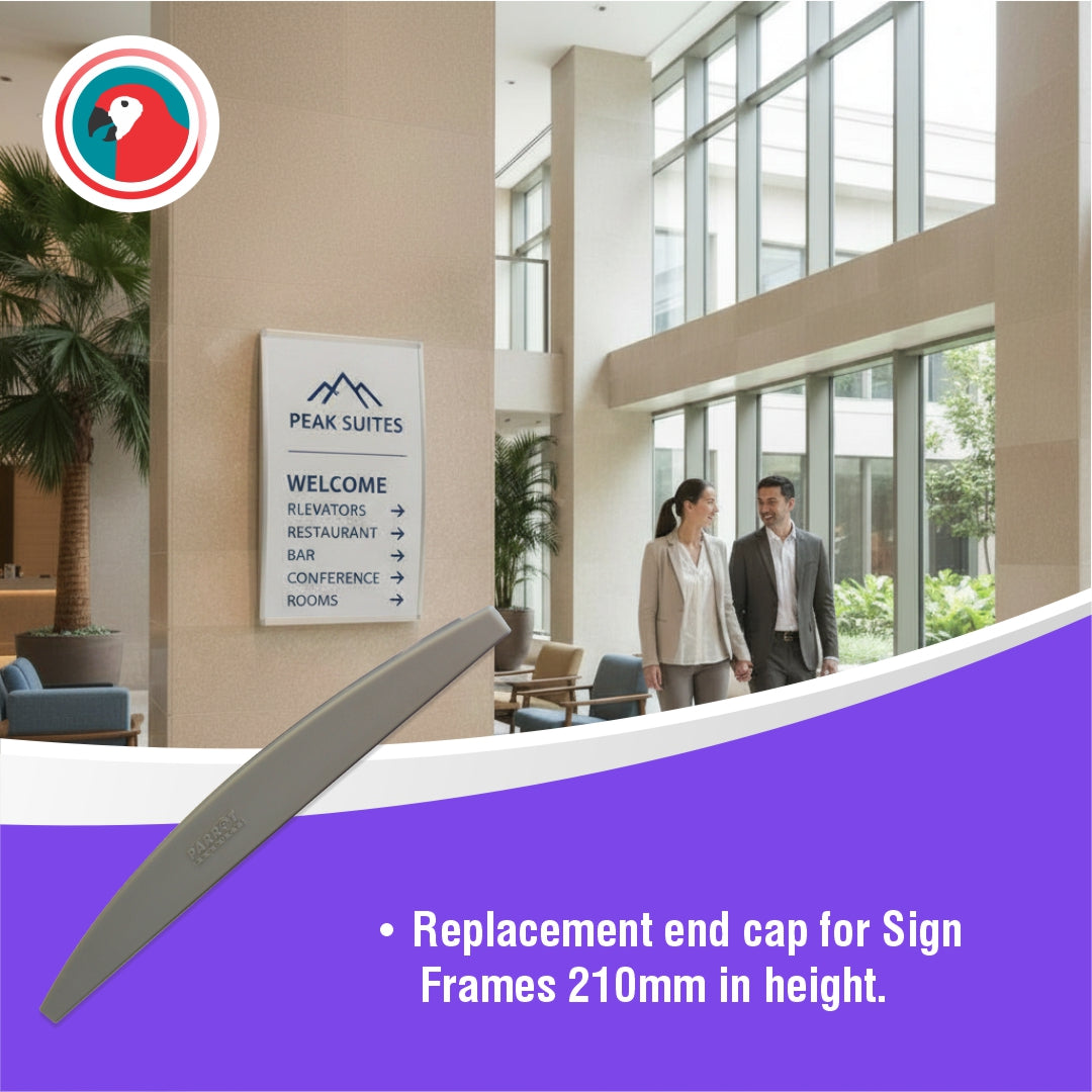 Single Sided Sign Frame End Cap (210mm)