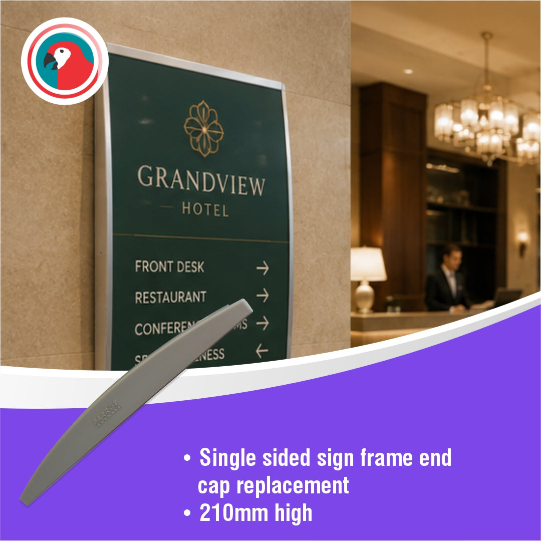 Single Sided Sign Frame End Cap (210mm)