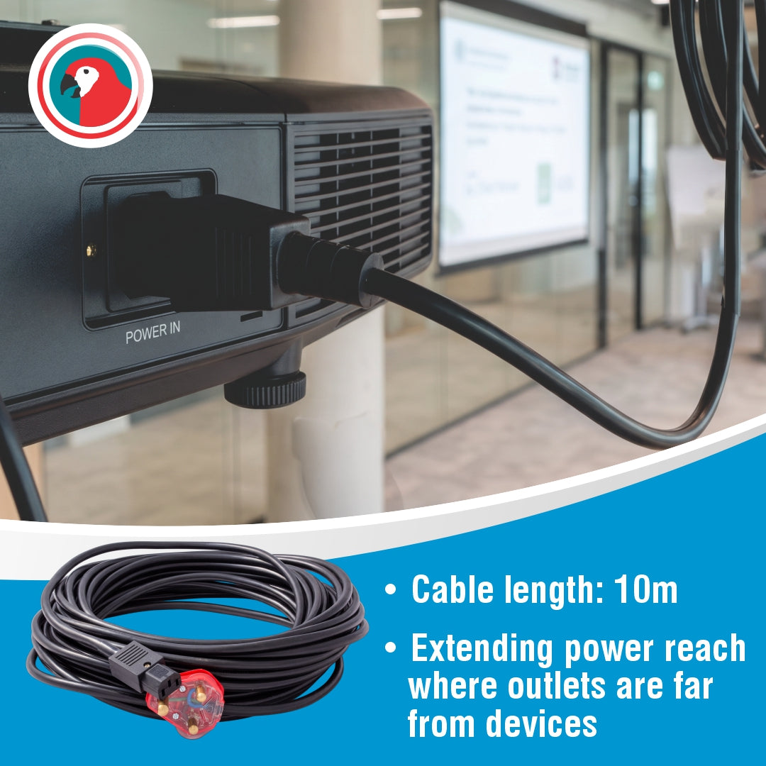 Power Cable IEC To 3 Pin (10M)