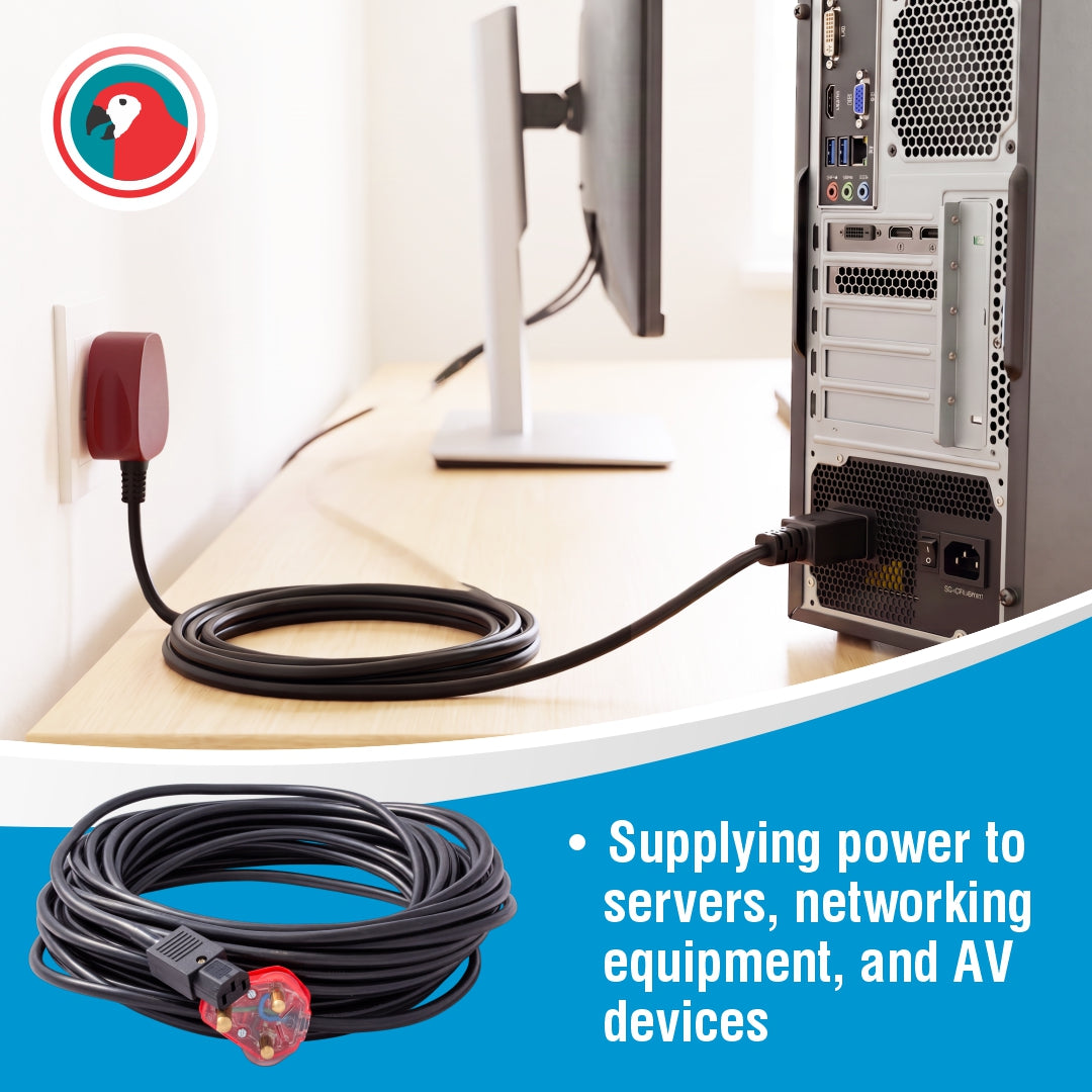 Power Cable IEC To 3 Pin (10M)