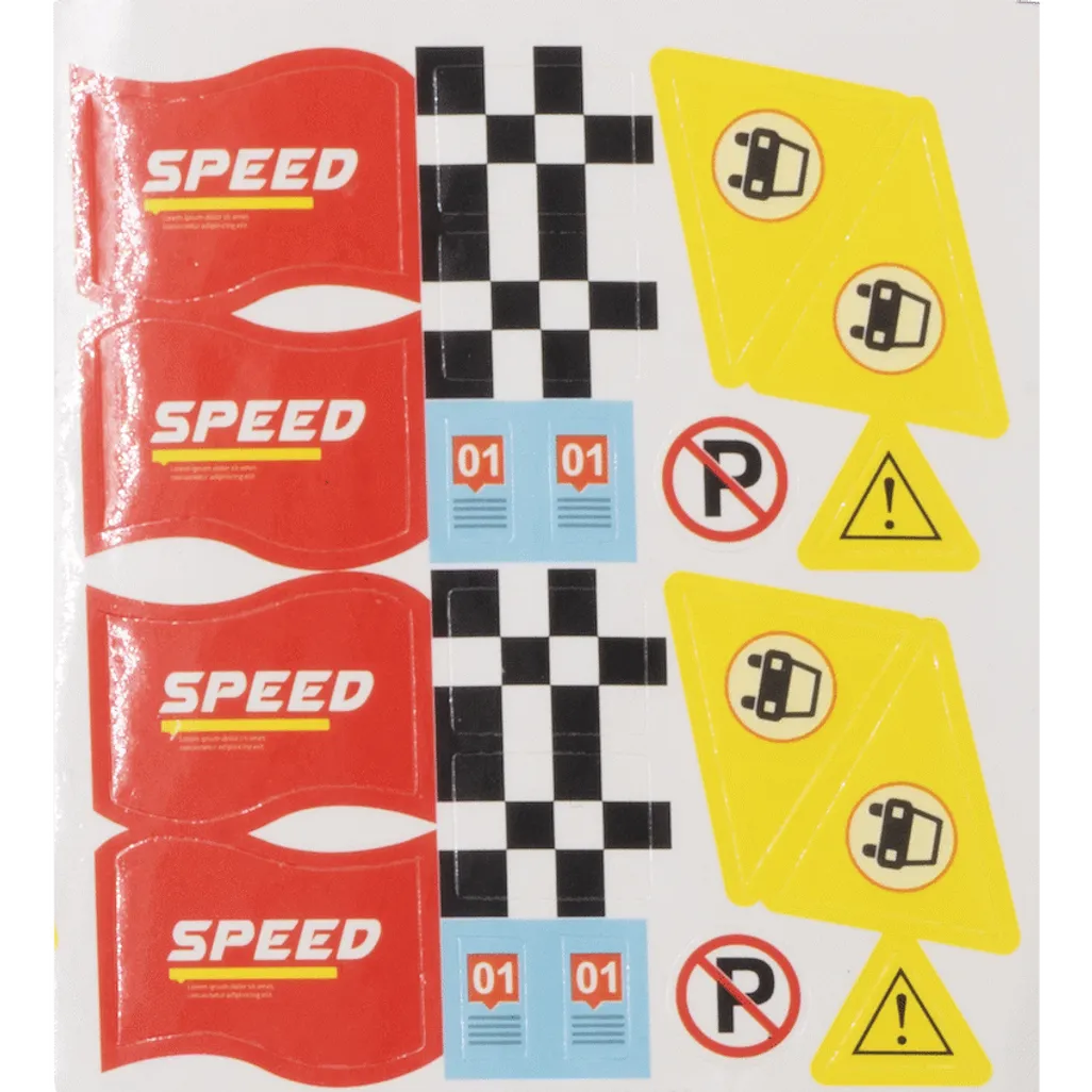 Edu-Matic Mini-Mag Magnetic Tile Tracks with 2 Cars and 93 Pieces