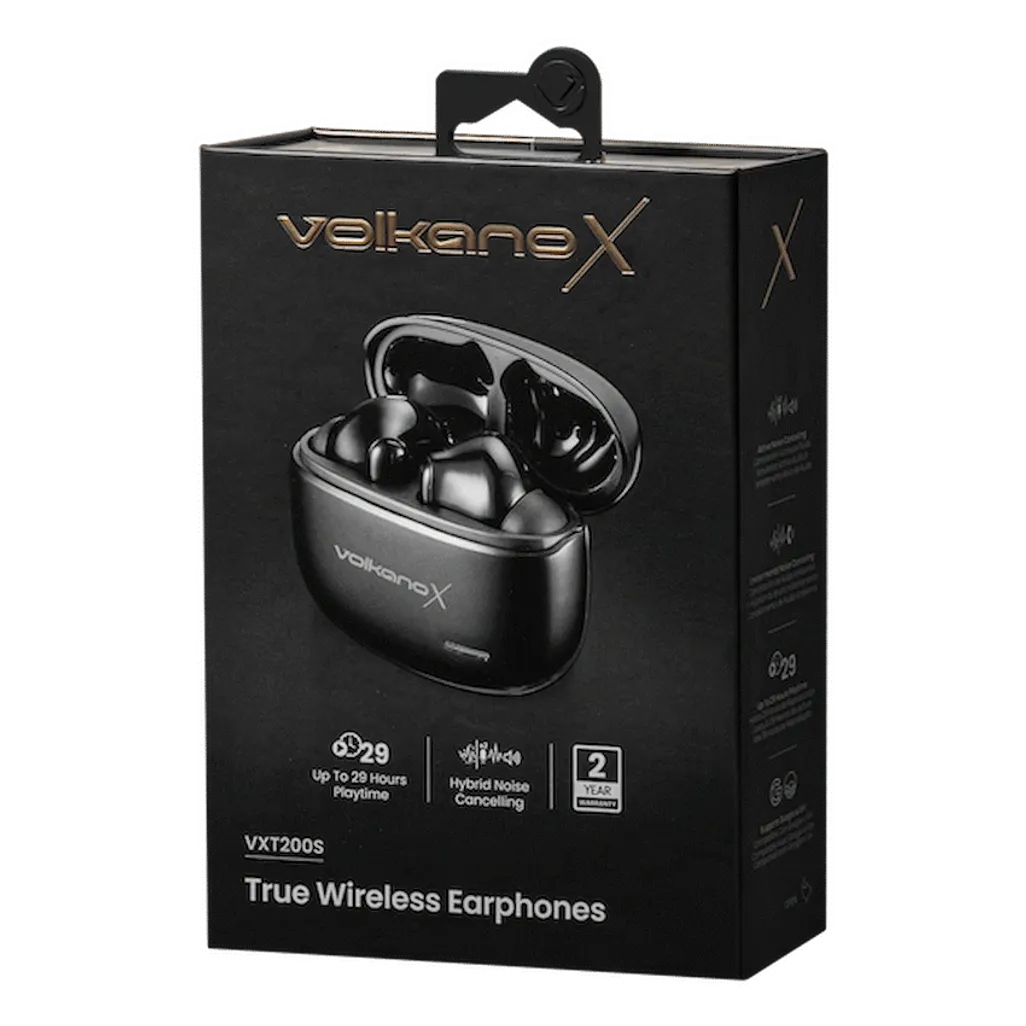VolkanoX VXT200S Hybrid ANC TWS Earphones - Black