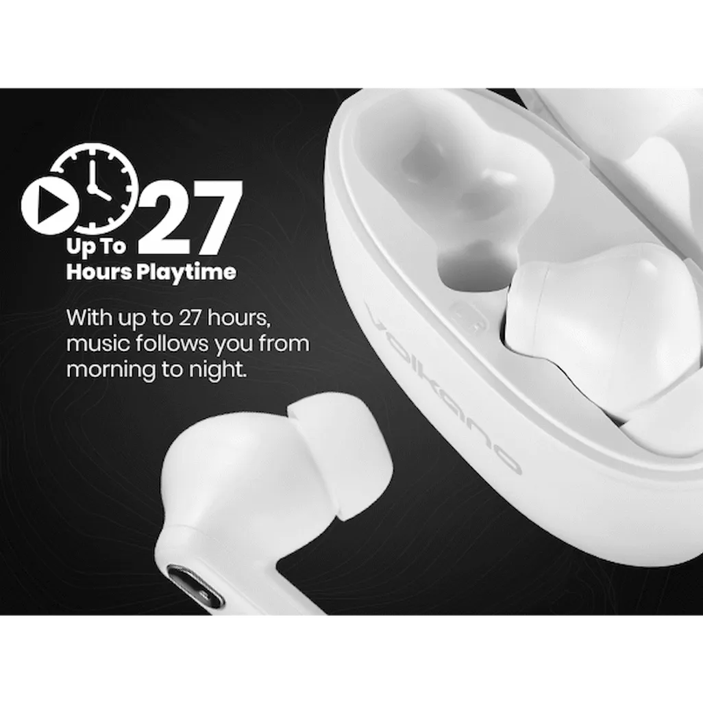 Volkano Pulse Series True Wireless Earphones with Charging Case - White