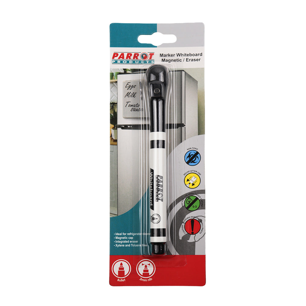 Magnetic Whiteboard Marker with Eraser (Black Single)