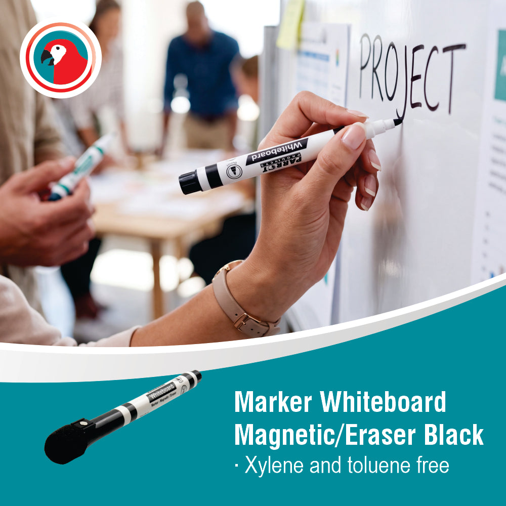 Magnetic Whiteboard Marker with Eraser (Black Single)