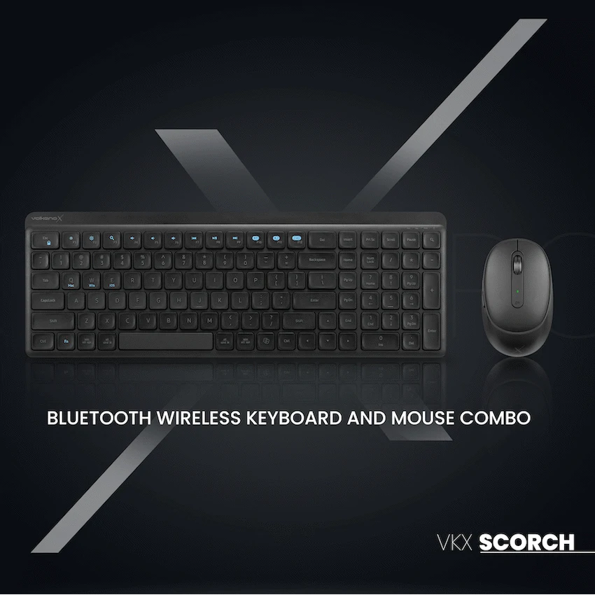 VolkanoX Scorch Bluetooth Wireless Keyboard and Mouse Combo - Graphite