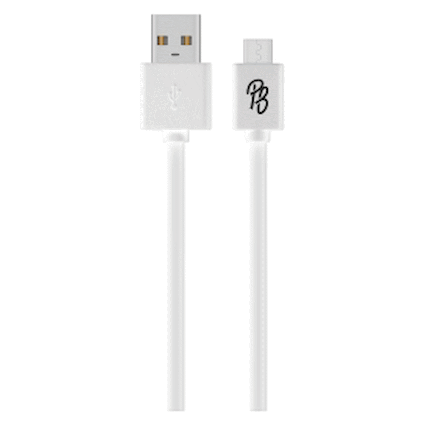 Pro Bass Power Series Boxed Round Micro USB Cable - White