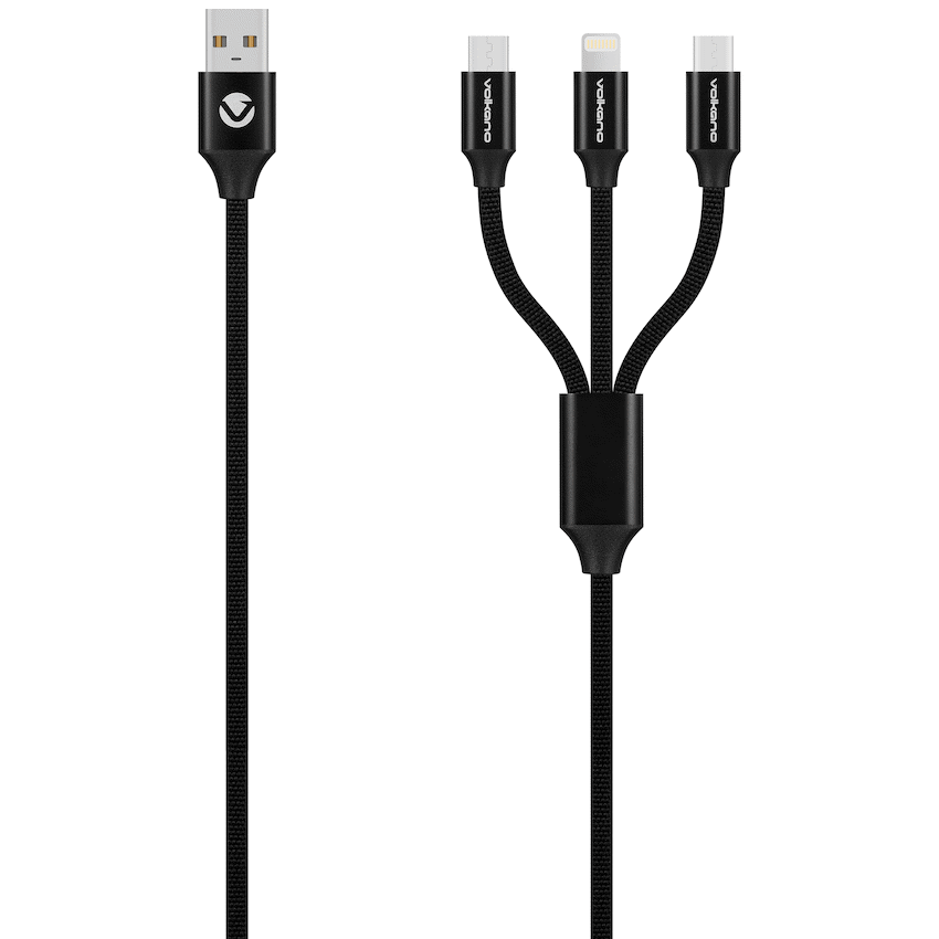 Volkano On the Go 3-in-1 Braided Cable