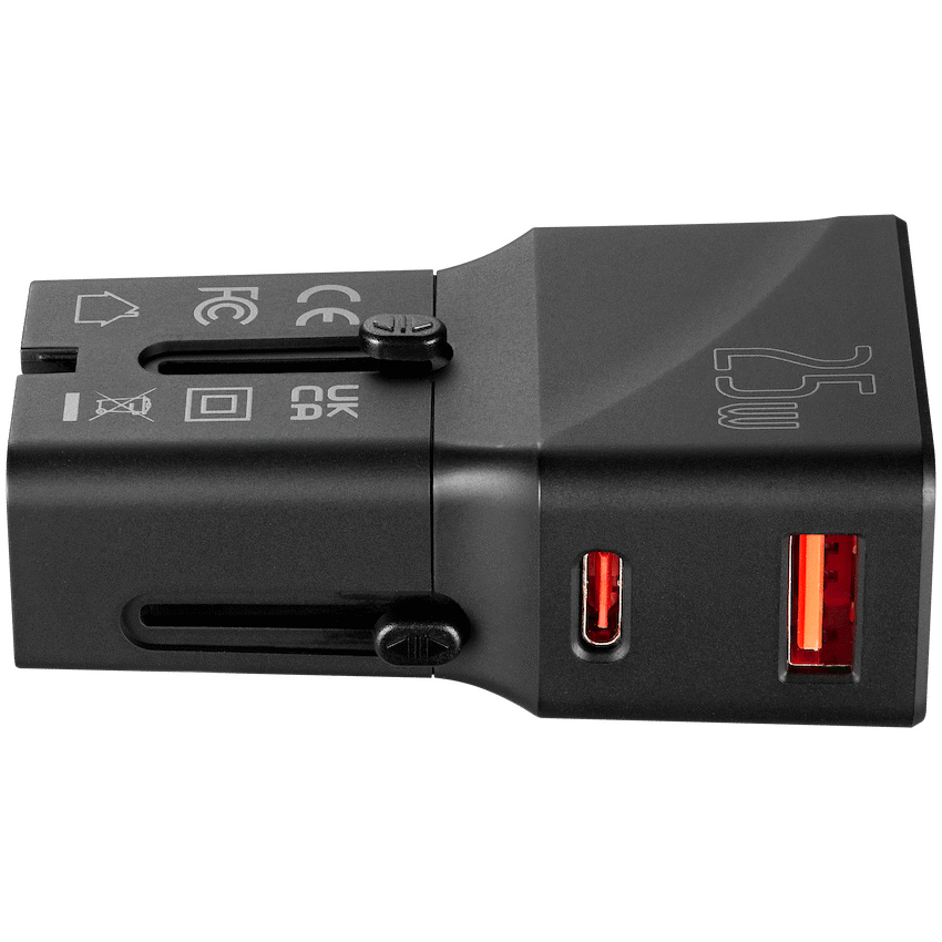 Volkano Globetrotter Series 25w Dual USB + Type-C Mini Travel Adaptor