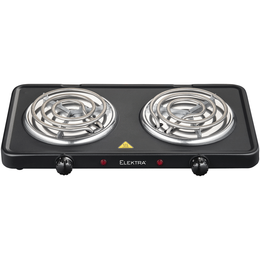 Elektra Double Spiral Hot Plate - Black