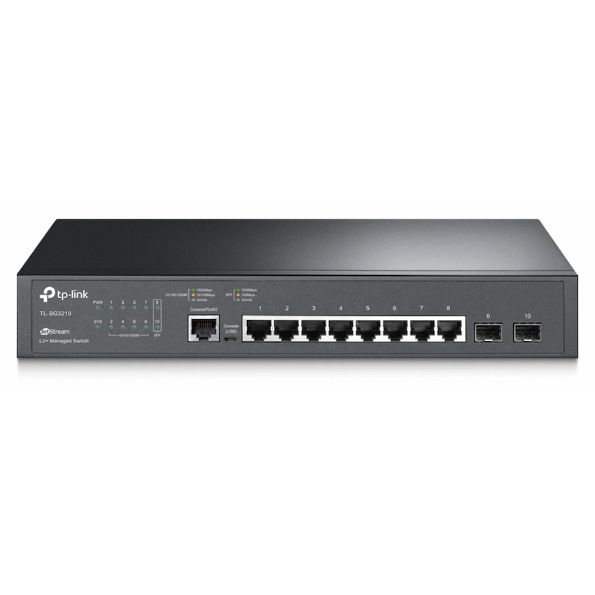 TP-Link TL-SG3210 JetStream 8-Port Gigabit L2+ Managed Switch with 2 SFP Slots