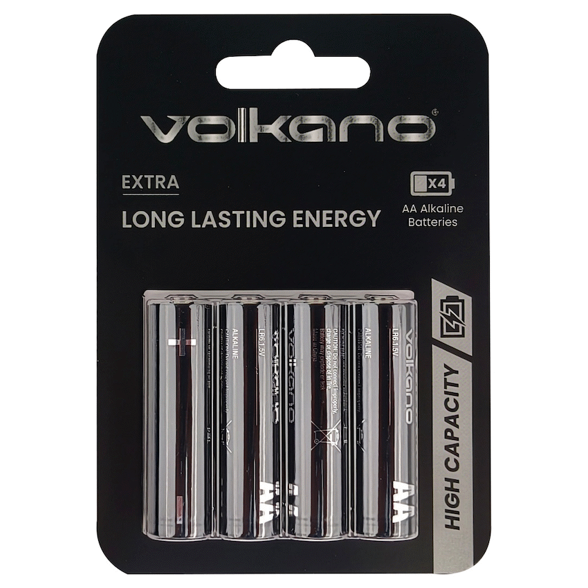 Volkano Extra series Alkaline Batteries AA pack of 4