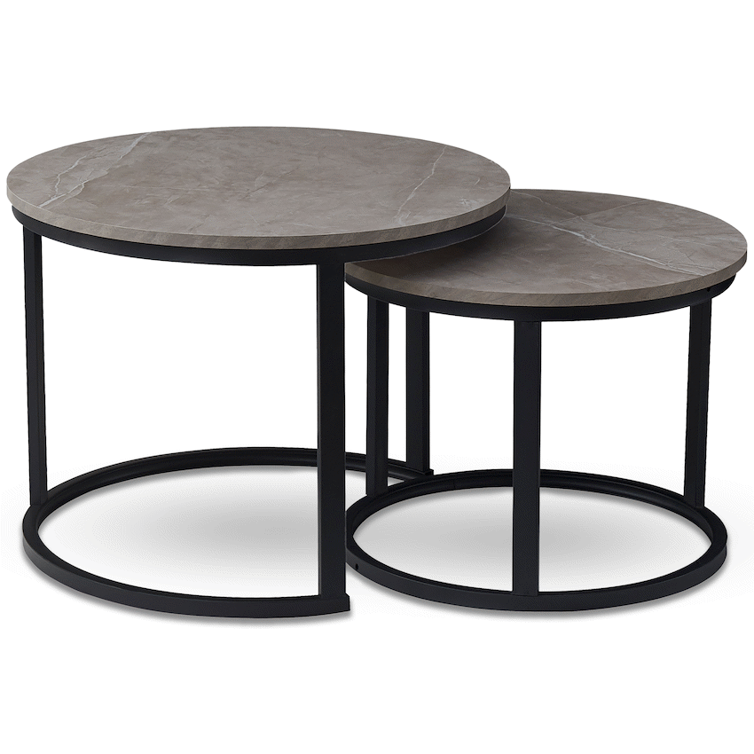 Everfurn Indus Nesting Coffee Table - Ash Grey - Extra Large (2 Piece)