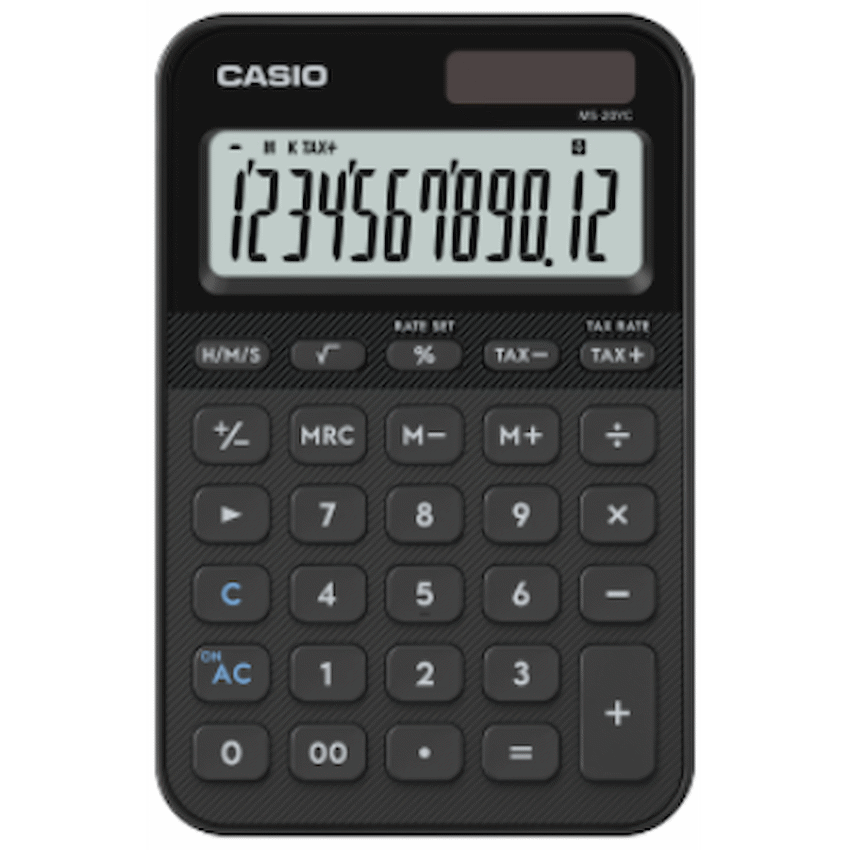 Casio MS-20YC 12 Digit Desk Calculator BLack