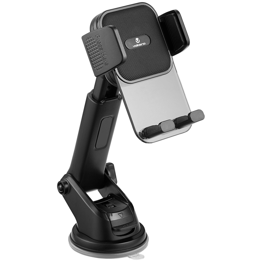 Volkano Secure Series Car Vent, Dash & Windshield Mount Phone Holder - Black