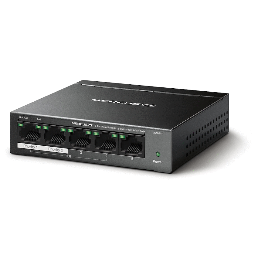 Mercusys 5 Port Gigabit Unmanaged Desktop POE Switch