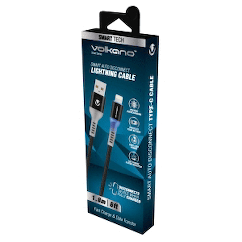 Volkano Smart Series Auto Disconnect Lightning Cable, 1.8m