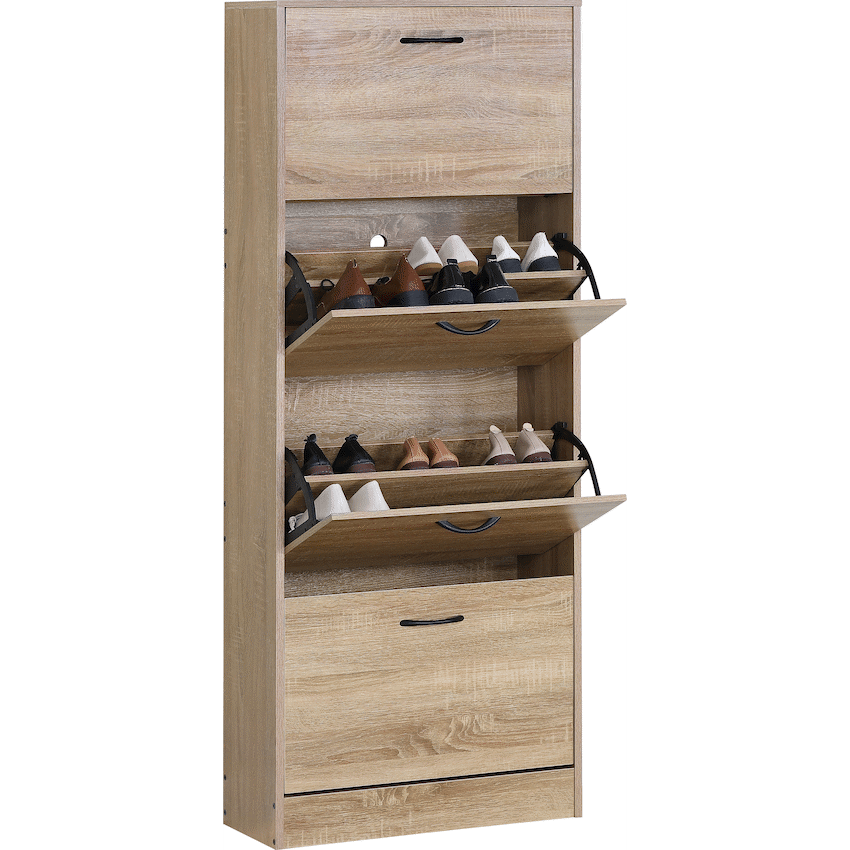 Everfurn Tamar Shoe Cabinet - Large - Oak