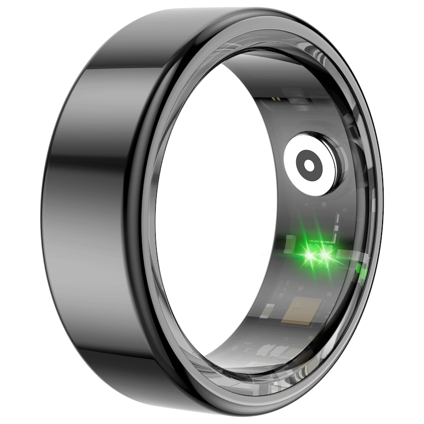 Volkano Ring Series Smart Ring with Charge Case - Black 19.8mm