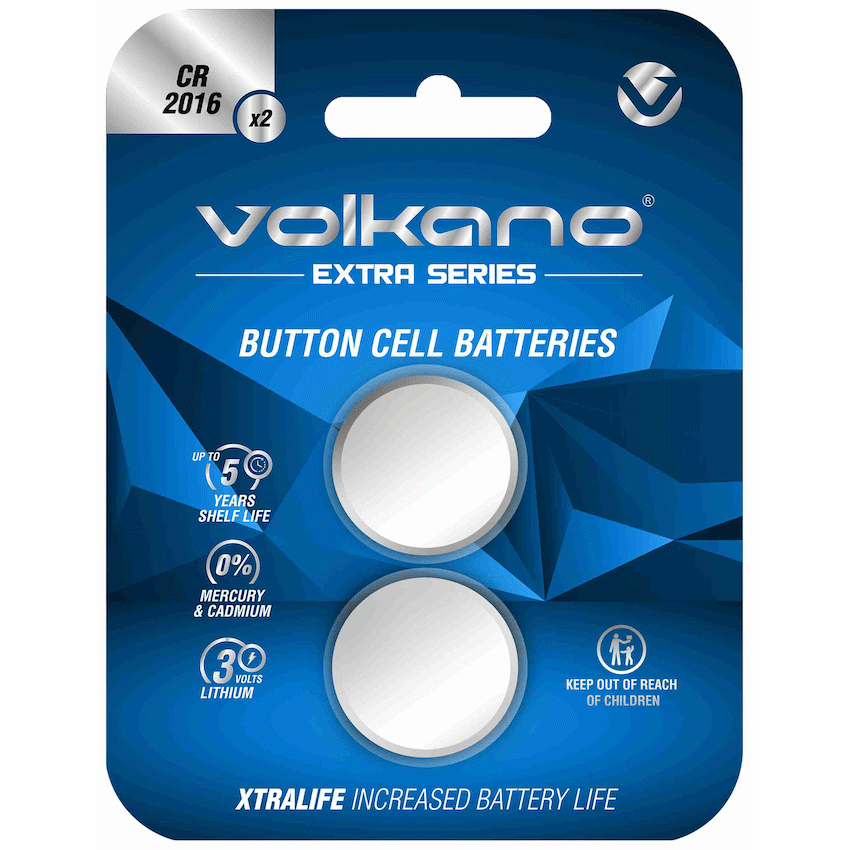 Volkano Extra Series CR2016 Pack of 2 Batteries
