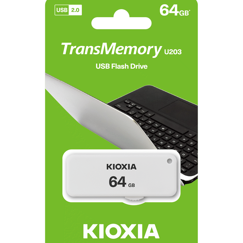 Kioxia U203W- 64GB USB 2.0 Yamabiko Slider Type