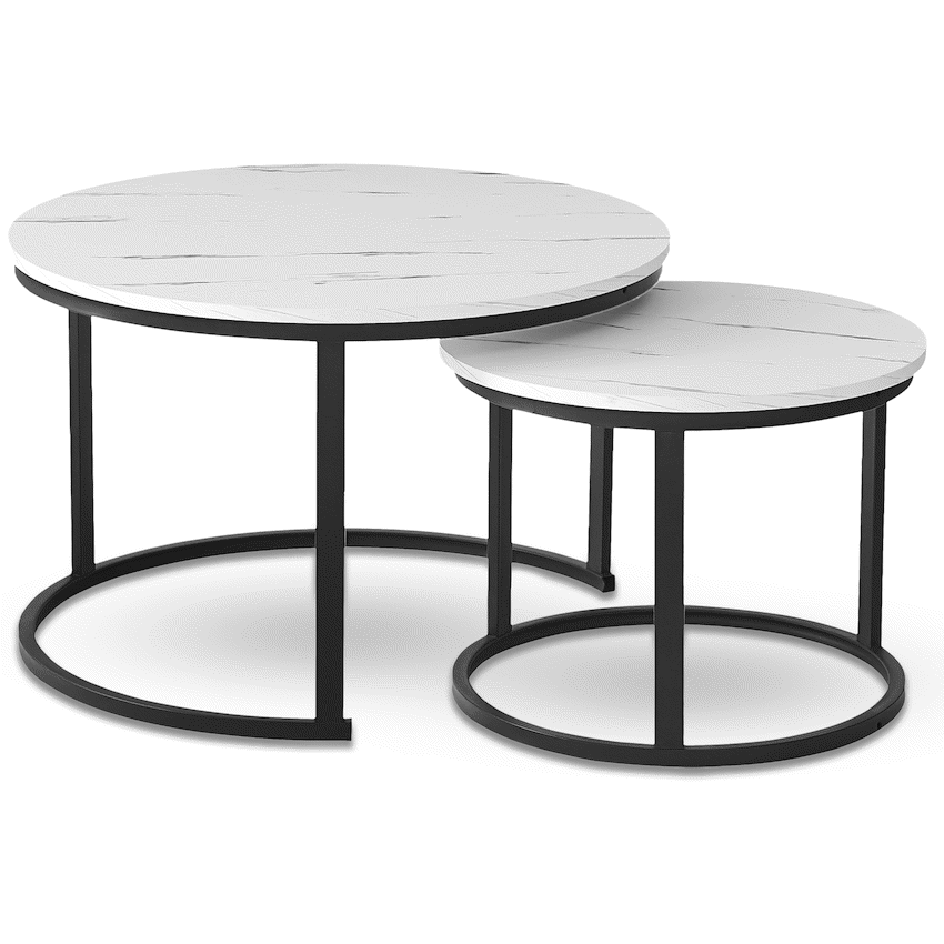 Everfurn Indus Nesting Coffee Table - White (2 Piece)