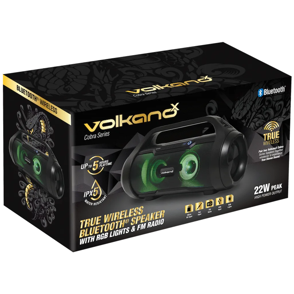 VolkanoX Cobra Series Bluetooth Speaker - Black