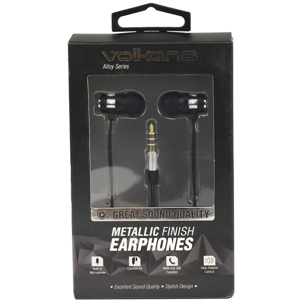 Volkano Alloy Series Metal Earphone - Silver