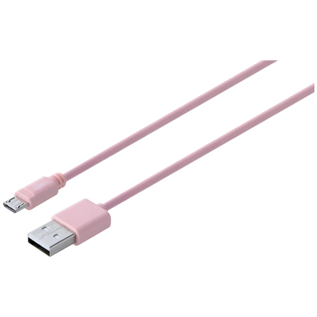 Pro Bass Power Series Boxed Round Micro USB Cable - Pink