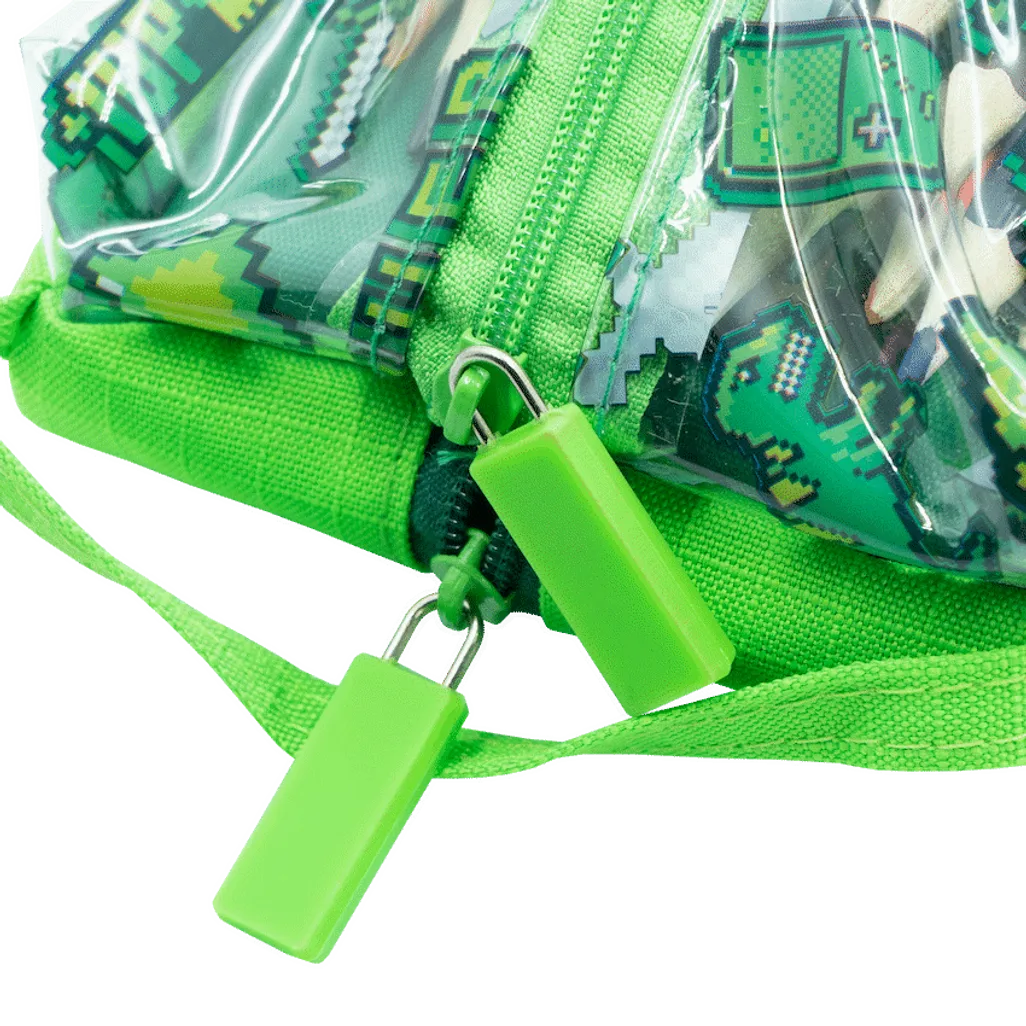 Quest Clear PVC Pencil Case - Gamer Green