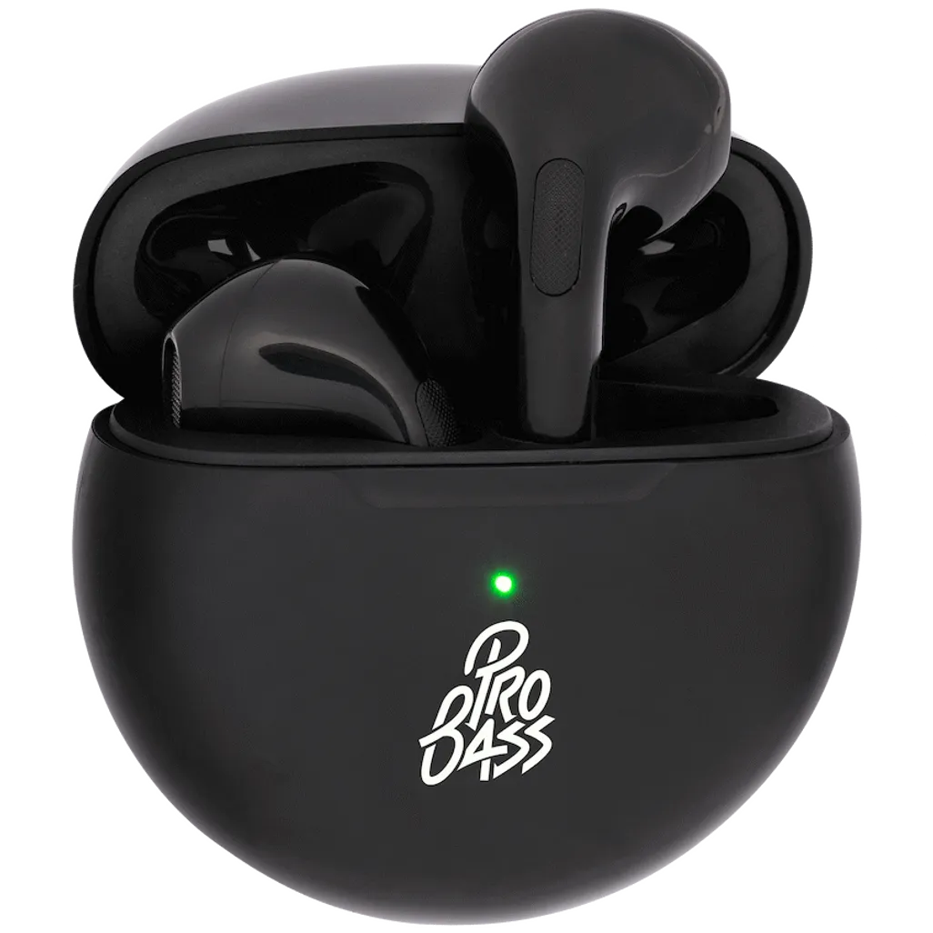 Pro Bass Future Series True Wireless Earphones with Charging Case - Black