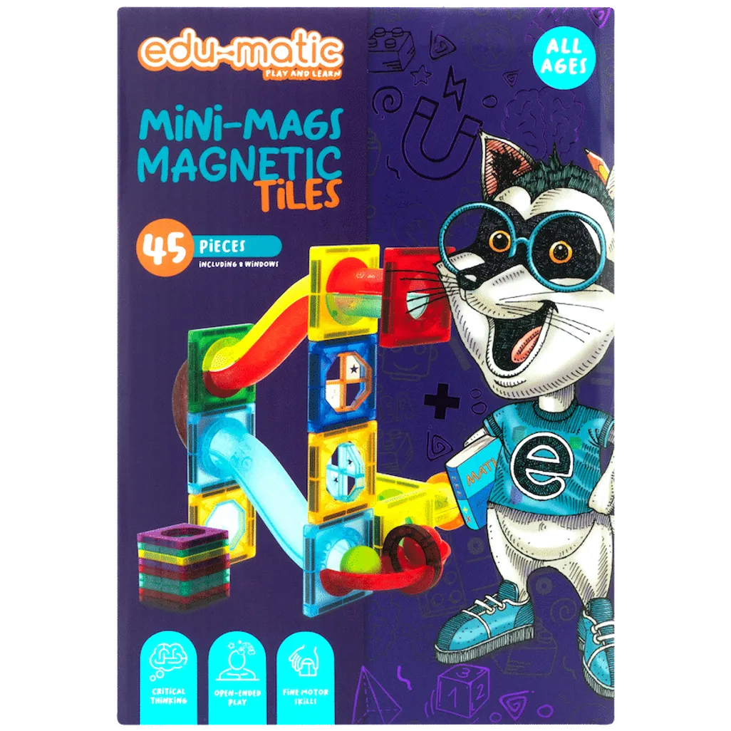 45 Magnetic Tiles and Marble Run Parts