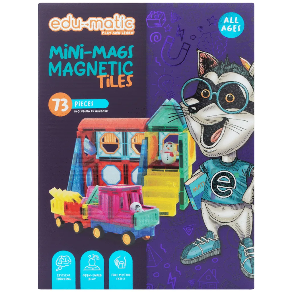 73 Magnetic Tiles, Windows, Stickers and Snowmen