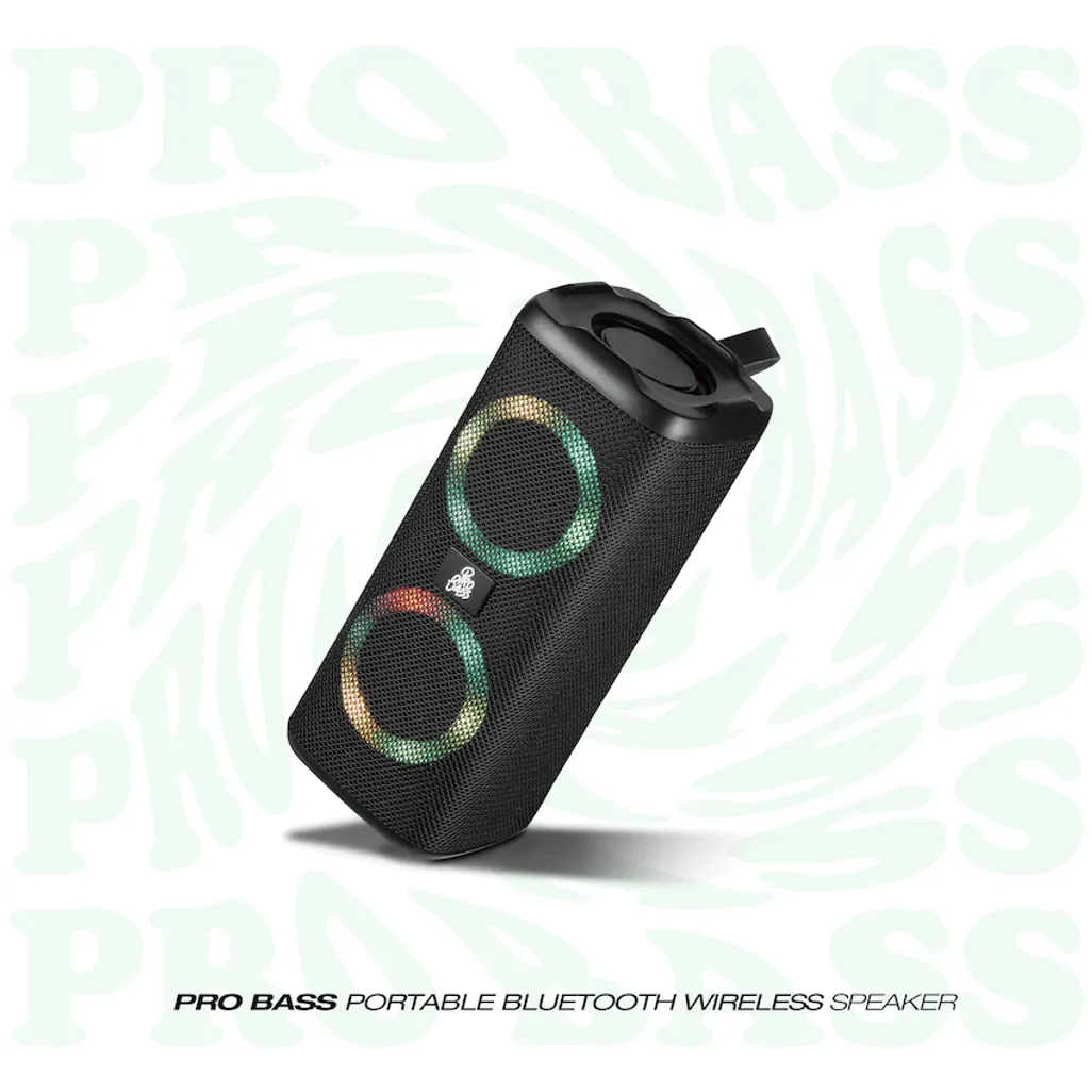 Pro Bass Pulse Box Portable Bluetooth Speaker - Black