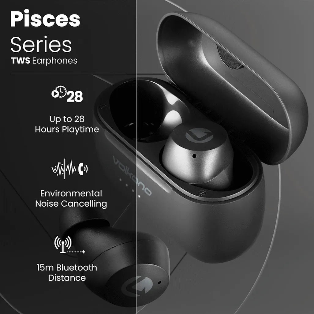 Volkano Pisces 2.0 Series TWS Earphones - Black