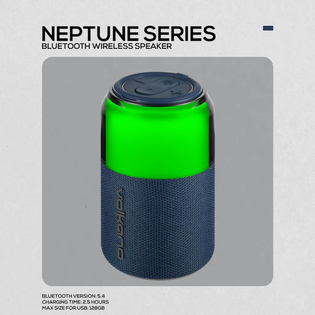 Volkano Neptune Bluetooth Wireless Speaker - Blue