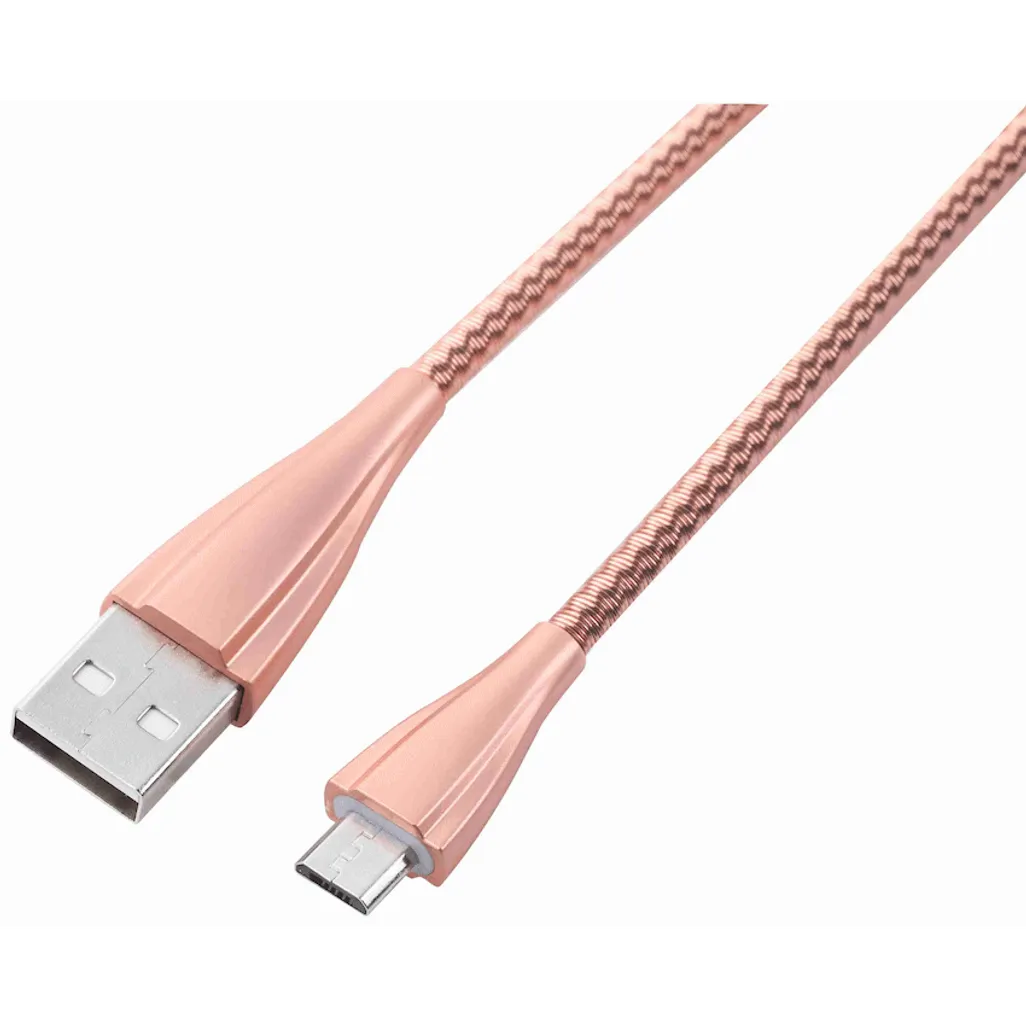 Volkano Fashion Series Micro USB Cable 1.8m - Rose Gold