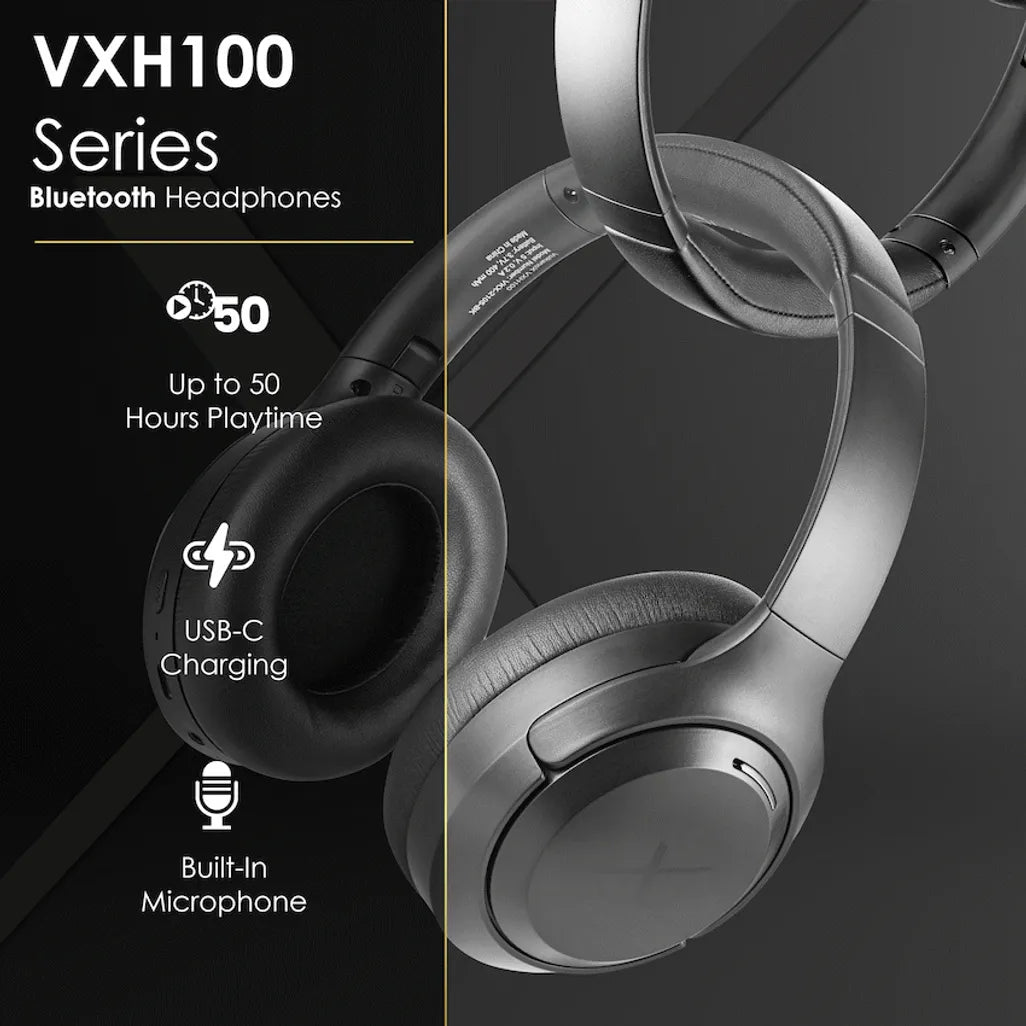 VolkanoX VXH100 Bluetooth Headphones with ANC - Black