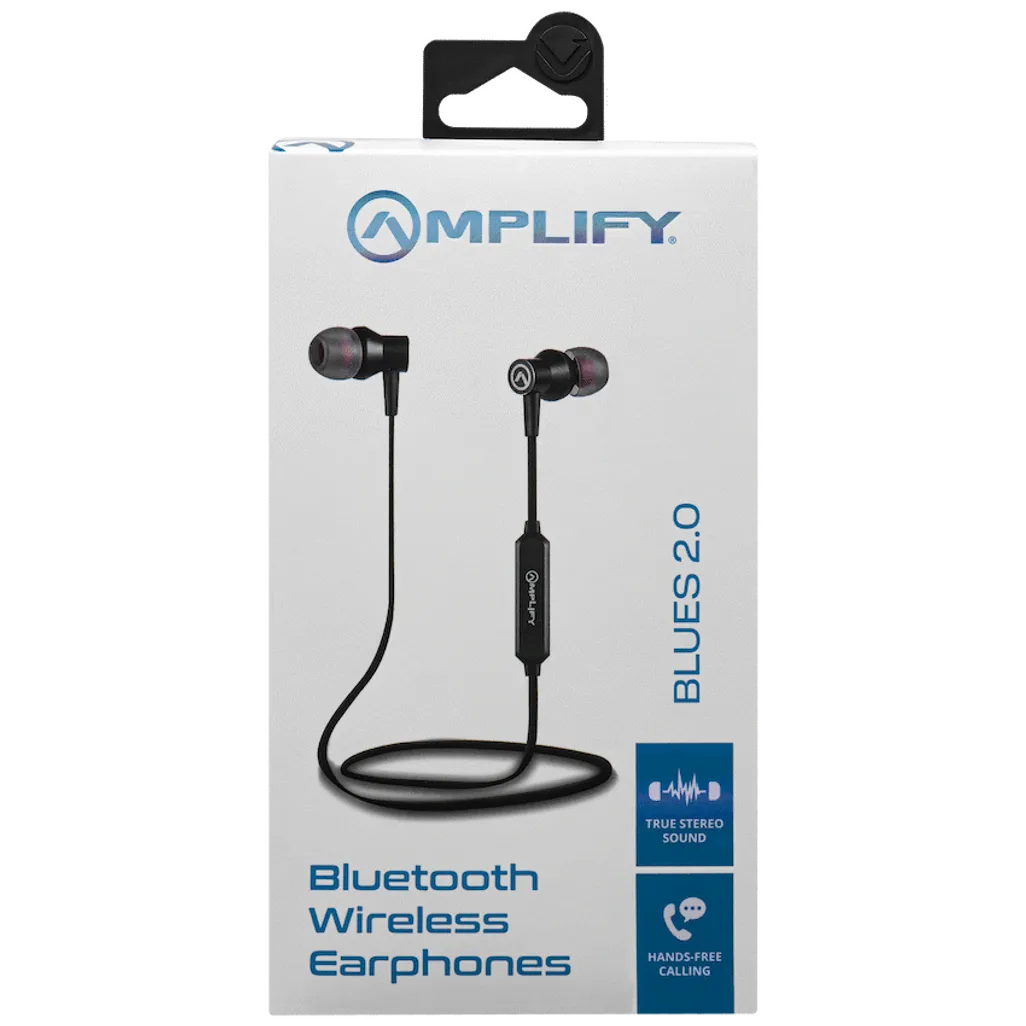 Amplify Blues 2.0 Bluetooth Earphones - Solid Black