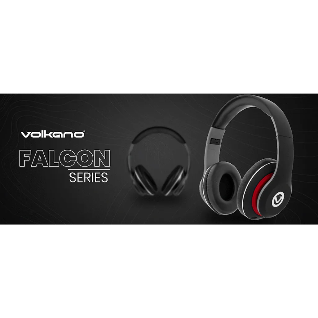 Volkano Falcon Headphones with Microphone - Black