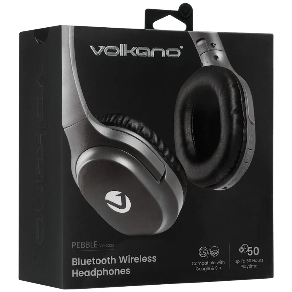 Volkano Pebble Series Bluetooth Headphones - Dark Grey