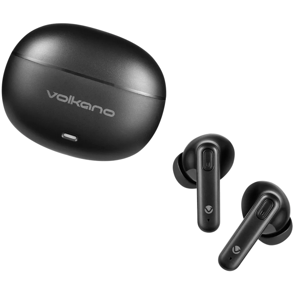 Volkano Pulse Series True Wireless Earphones with Charging Case - Black