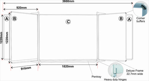 Educational Board Magnetic Whiteboard (1220*1210 - Swing Leaf - Option B)
