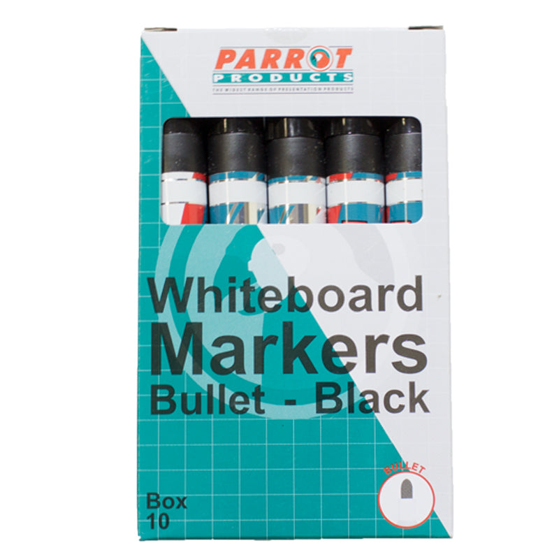 Whiteboard Markers (10 Markers - Bullet Tip - Black)