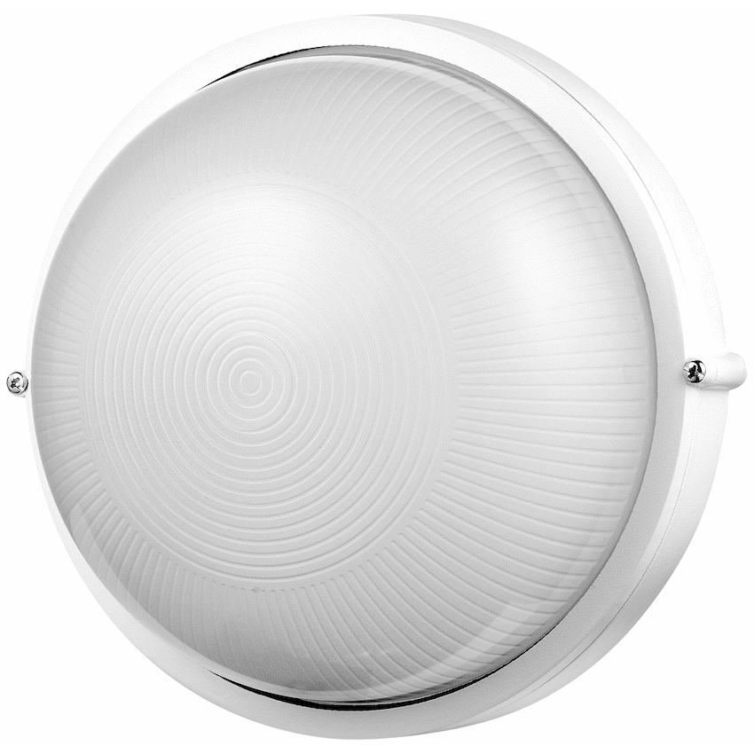 Ellies Illume Series - AC Round Bulkhead - Aluminium + Glass - E27 Base -WT