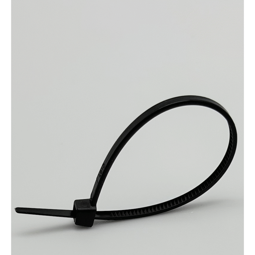 Ellies Cable Tie 2.5mm X 100mm - 100 PACK SIZE - BK