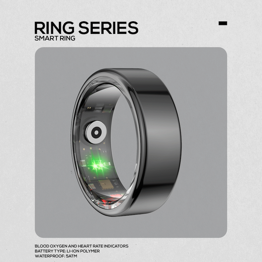 Volkano Ring Series Smart Ring - Black 19.8mm